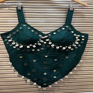Chemisier sans manches style corset en coton doux de qualité supérieure avec miroir à main - Collection Kaudi - Achats en ligne Inde - Product Image 1
