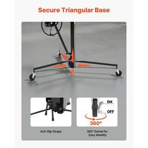 Sollevatore per Cartongesso da 11 Piedi, Capacità 150 Libbre, Braccio Telescopico Regolabile, Ruote Bloccabili, per Costruzioni - Product Image 5