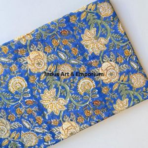 Tela de Algodón Cambray Estampada a Bloques 60x60, Tela de Algodón con Estampado Tradicional Jaipuri - Product Image 4