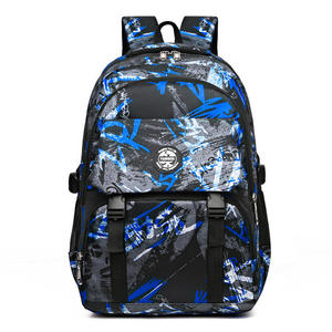 Mochila escolar unisex con cremallera suave y transpirable con estampado de grafiti, mochila para estudiantes con múltiples bolsillos resistente al agua, gran capacidad - Product Image 2