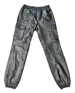 Conjunto Deportivo de Invierno para Hombre, de Cuero Genuino Premium, con Capucha y Transpirable, Chaqueta y Pantalón de Cuero de Lujo, Moda Urbana - Product Image 2