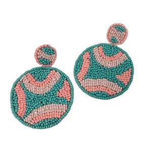 Pendientes de cuentas de semillas multicolores hechos a mano, nuevos pendientes de gota festivos de moda de último diseño con elección de color personalizada - Product Image 4