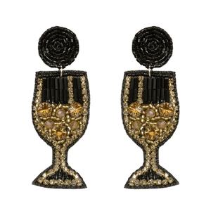 Pendientes de Flores con Cuentas Rosas y Incrustaciones de Diamantes de Imitación, Chapados en Oro, Estilo Bohemia, Joyería de Fiesta para Mujer - Product Image 3