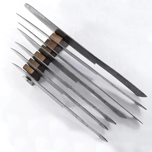 Ensemble de couteaux de chef personnalisés faits à la main Burraq Ecommerce, en acier Damas (4-5,9 pouces), modernes, compatibles lave-vaisselle, 3,0 mm - Product Image 1