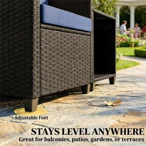 Set da Giardino a 3 Pezzi Blu Scuro per Terrazza e Taverna - Product Image 4