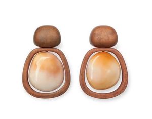 Pendientes colgantes artísticos hechos a mano con cristales de imitación y madera para fiestas, uso diario, festivos, elegantes, para mujer, joyería llamativa con aros. - Product Image 4