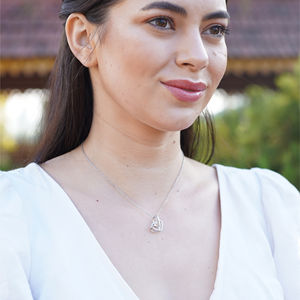 Collier pendentif en diamant en forme de cœur entrelacé moderne, argent sterling 925, bijoux de luxe, pour femmes, à porter en soirée, cadeau de mariage, élégant au quotidien - Product Image 5