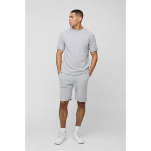 Ensemble vintage deux pièces, vêtements de sport décontractés, shorts et t-shirts, ensemble court deux pièces effet délavé et usé - Product Image 3