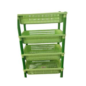 Chariot moderne de luxe pliable rectangulaire en plastique réglable, lot de 4, fabriqué en Inde, étagère de rangement pour épices, organisateur de cuisine, durable - Product Image 3