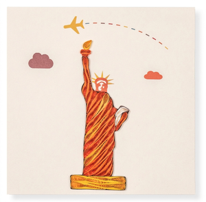 Carte en quilling Statue de la Liberté, thème New York, carte en quilling faite à la main, cartes de vœux avec enveloppe, art papier, USA, vacances - Product Image 1