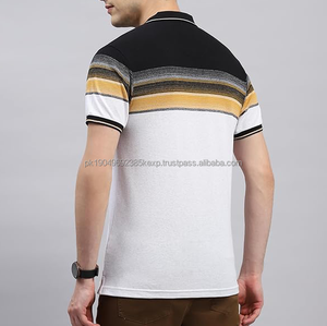 Men's <b>Half</b> Sleeve for Polo <b>Shirt</b> with <b>Button</b> Decoration Regular Fit T-<b>Shirt</b> with Striped Design DDP Shipping - Product Image 4