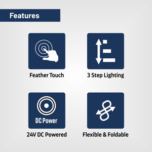 Hiện đại kiểu dáng đẹp bảng & bàn đèn với DC sạc linh hoạt cánh tay & cảm ứng điều khiển lý tưởng cho học tập & đầu giường sử dụng bền ABS cơ thể - Product Image 6