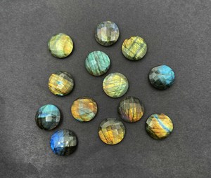 Lote de piedras preciosas sueltas de labradorita natural, corte briolette redondo, 6-10 mm, para la fabricación de joyería. - Product Image 5