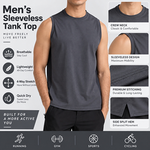 Nouveauté : débardeur de sport hip-hop personnalisé pour homme, tissu léger de haute qualité, logo personnalisé, débardeurs pour homme - Product Image 5