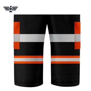 Pantalones Cortos de Seguridad de Trabajo de Poliéster Fluorescente de Alta Visibilidad Personalizados con Cinta Reflectante |   Pantalones Cortos de Alta Visibilidad para Trabajo Industrial - Product Image 4