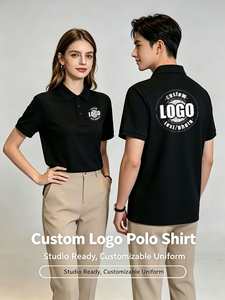 Custom Printed Black Men's Polyester Soft Breathable Waterproof Windproof Work Fashion Uniform Polo Shirt Oeko-Tex Standard 100 - Product Image 3