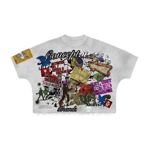 Camiseta de Hombre 100% Algodón, Corte Holgado, Estampada, 240 GSM, Algodón Premium, Estampado Gráfico DTG, Logotipo Personalizado - Product Image 1