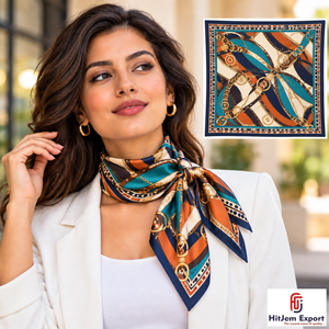 High Quality Silk Feel Square Scarf Manufacturer Custom Digital <b>Print</b> Women Fashion <b>Accessories</b> OEM ODM Bulk Supplier - Product Image 4
