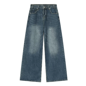 Vaqueros holgados personalizados de mezclilla para hombre, pantalones de mezclilla gruesos lavados a la piedra para la temporada de otoño-invierno - Product Image 4