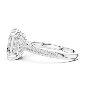 Anillo de Diamante Cultivado en Laboratorio con Corte Asscher y Engaste de Puntas Naturales, Oro Blanco Sólido de 14k, Joyería Certificada GRA a Precio de Mayoreo - Product Image 2