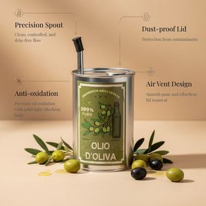 [Holar] Distributeur d'huile en acier inoxydable de forme ovale au design classique, fabriqué à Taïwan, pour huile d'olive et sauces - Product Image 2