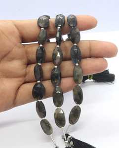 Perles ovales facettées en labradorite naturelle 6x14 MM, perles de pierre précieuse labradorite, perles ovales fantaisie facettées en labradorite de 7 pouces, en vrac - Product Image 6