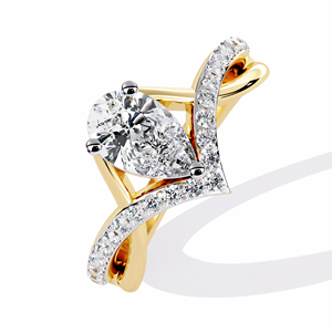 แหวนแต่งงานทรงหยดน้ำสุดคลาสสิกและทันสมัย ทองคำขาว 14K เพชรทรงลูกแพร์ 1 กะรัต ได้รับการรับรองจาก IGI เพชรเพาะเลี้ยงในห้องปฏิบัติการ แหวนหมั้น - Product Image 5