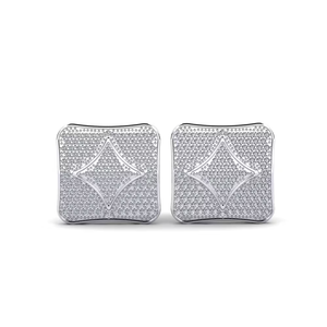 Boutons de manchette carrés en cristal pour hommes, micro-pavés de strass, bijoux formels - Product Image 1