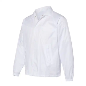 Veste coupe-vent en nylon légère et minimaliste, couleur unie blanche, style décontracté avec boutons pression, idéale pour l'été - Product Image 2