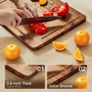 Tabla de cortar multiusos de bambú con canal para jugos |   Tabla de Cortar Ideal para Preparar Carne, Verduras y Frutas - Product Image 3