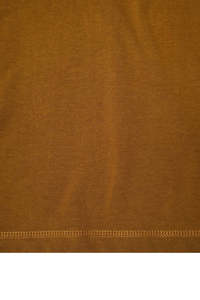 Camiseta de Punto a Rayas Marrón Retro para Hombre, Manga Corta, Cuello Redondo, Corte Regular, Ribete en Contraste, Estilo Casual, Color Sólido, Estilo Vintage, Ropa Urbana - Product Image 2