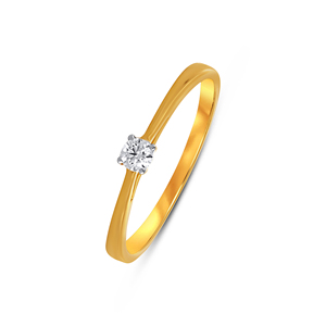 Minimalist 14K Gold Diamond <b>Ring</b> for Women Simple Solitaire Engagement Promise <b>Ring</b> - Product Image 1