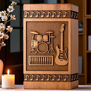Handmade Rosewood Drum Urn: Engraved Musician Memorial urn Memorial Keepsake by AYAANS - Product Image 3