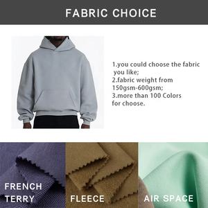 Sweat à capuche zippé de luxe pour hommes de haute qualité 100% coton personnalisable surdimensionné poids lourd Streetwear sweat blanc brodé - Product Image 4