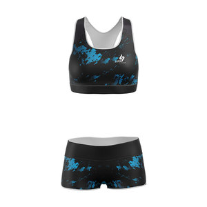 Ensemble de yoga sans couture personnalisé pour femmes, soutien-gorge de sport et short taille haute, vêtements de sport, ensemble de vêtements de gym, ensemble en spandex et polyester - Product Image 2