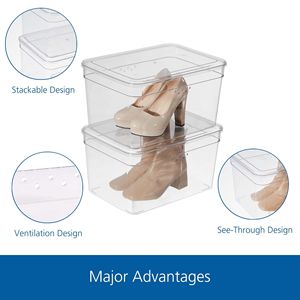 Scatola per Scarpe in Plastica Trasparente Lucida Extra Alta con Coperchio, Confezione da 4, Misura Adulto, per Conservare un Paio di Scarpe - Product Image 4