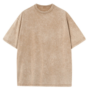 Camiseta de Moda para Hombre y Mujer, Larga, Holgada, Lavada al Ácido, 100% Algodón, Personalizable, para Impresión de Logotipo - Product Image 1