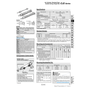 กระบอกลมนิวเมติก SMC CDJ2B16-175AZ-B ชิ้นส่วนนิวเมติก - Product Image 3