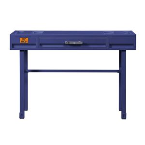 Scrivania blu da ufficio a 1 cassetto per la scrittura e lo spazio di lavoro - Product Image 2