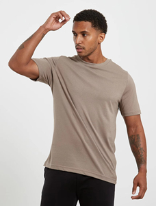 T-shirt en jersey de coton à manches courtes et col rond pour homme, coupe classique, couleur unie, style décontracté - Product Image 2