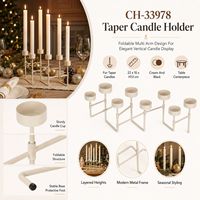 Candelabro Moderno Plegable de Metal con Múltiples Brazos Ajustables para Centro de Mesa, Venta al por Mayor