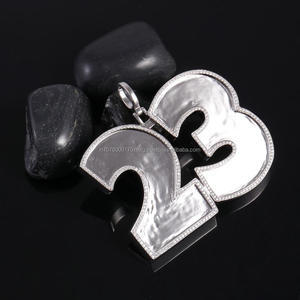 Collar con colgante numérico 23, diseño llamativo de doble dígito, contorno brillante, joyería de moda para hombres y mujeres, venta al por mayor - Product Image 4