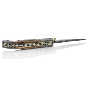 Handmade Damascus Steel Folding Knife DD-FK-523 Zebra Wood Handle 180mm Overall Length Hot Selling Outdoor Survival Hunting - Product Image 5