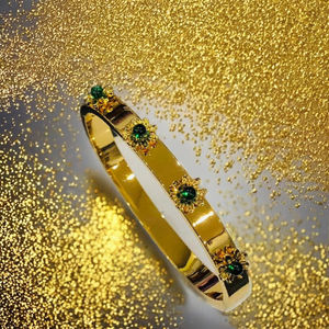 Bracelet pour bébé plaqué or avec pierre CZ, bracelet ajustable pour enfants, motif géométrique floral baguette multicolore, bijoux pour nourrissons, vente en gros - Product Image 1