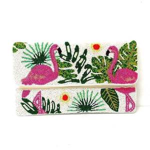 White <b>Pink</b> Flamingos Custom Beaded Party Clutch Evening Bag Designer Ladies Shoulder Bags Luxury <b>Purses</b> and Handbags Parties - Product Image 5