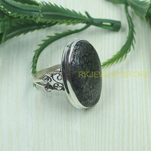 Large <b>Marcasite</b> Stone 925 Sterling Silver Handmade Statement <b>Ring</b> Vintage Oval Cabochon Designer Jewelry Women Gift for unisex - Product Image 2