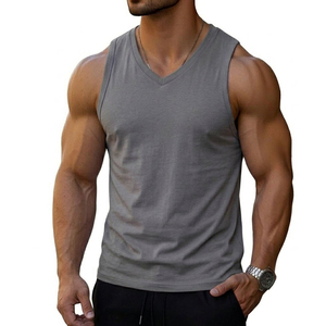 Débardeur Homme Personnalisé Col V Sans Manches Style Streetwear Musculation – Prix de Gros – Athlétique Décontracté Tendance Été - Product Image 1