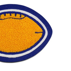 Round Lightweight Embroidered Football <b>Patch</b> with Chenille Stitching in Yellow Blue Nonwoven Felt <b>Sew</b>-<b>On</b> Applique for Bags - Product Image 4