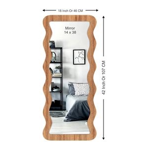 Modern Wavy Full Length Wooden <b>Floor</b> <b>Mirror</b> Handmade Natural Wood Decorative <b>Standing</b> <b>Mirror</b> - Product Image 3