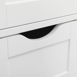 Elegante armadio da bagno in legno bianco a 4 cassetti resistente P2 MDF con Kit Hardware di facile assemblaggio per l'arredamento della camera da letto - Product Image 5